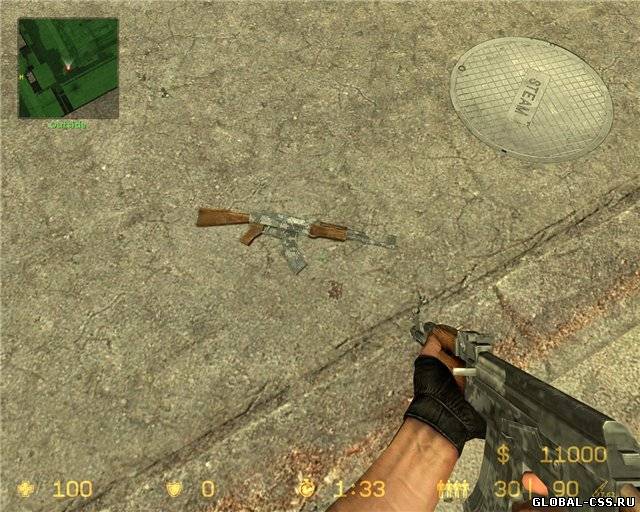 AK-47 5 camos pack:Jungle,Snow,Digital для css